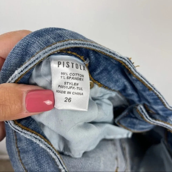 Pistola Distressed Raw Hem Skinny Jeans Women's Size 26 - Picture 9 of 10